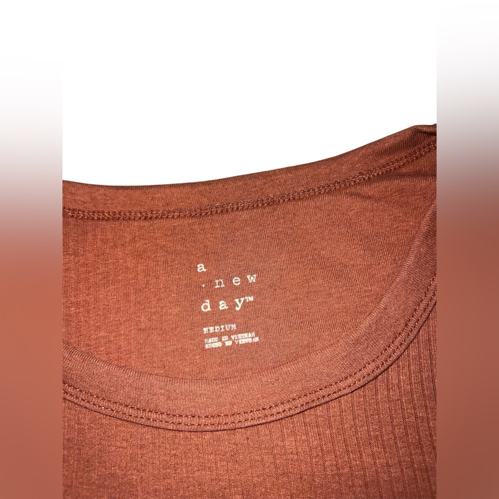 Terracotta Ribbed Tee - Picture 5 of 7